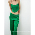 Tencel Strapless Pants Two-Piece Set